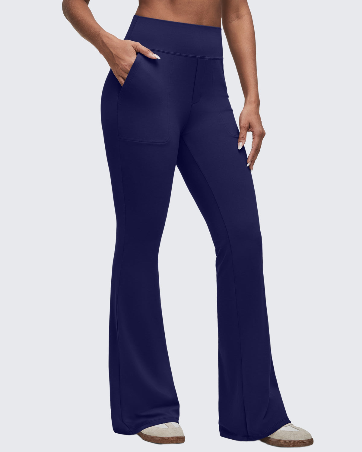 BareFeel High Waisted Pockets Flare Dress Pants