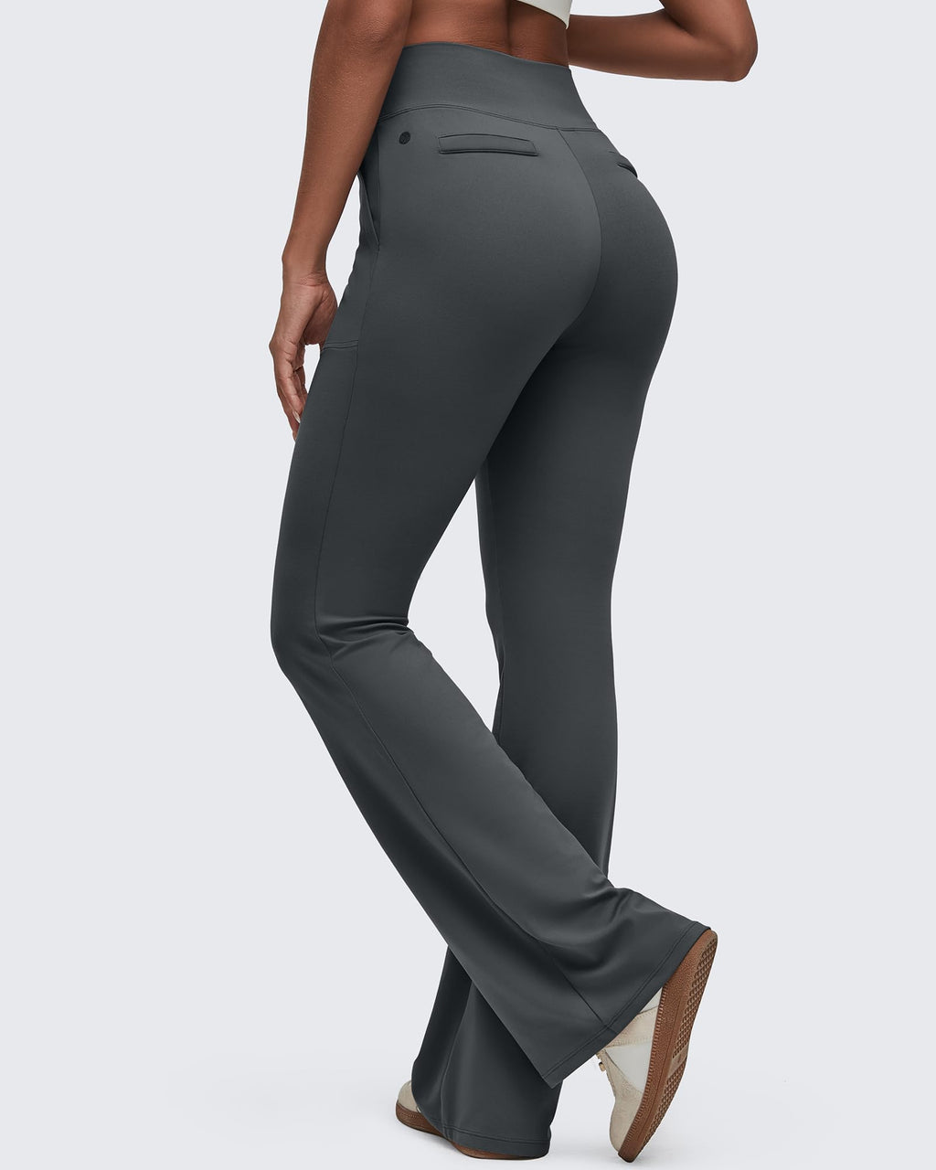 BareFeel High Waisted Pockets Flare Dress Pants