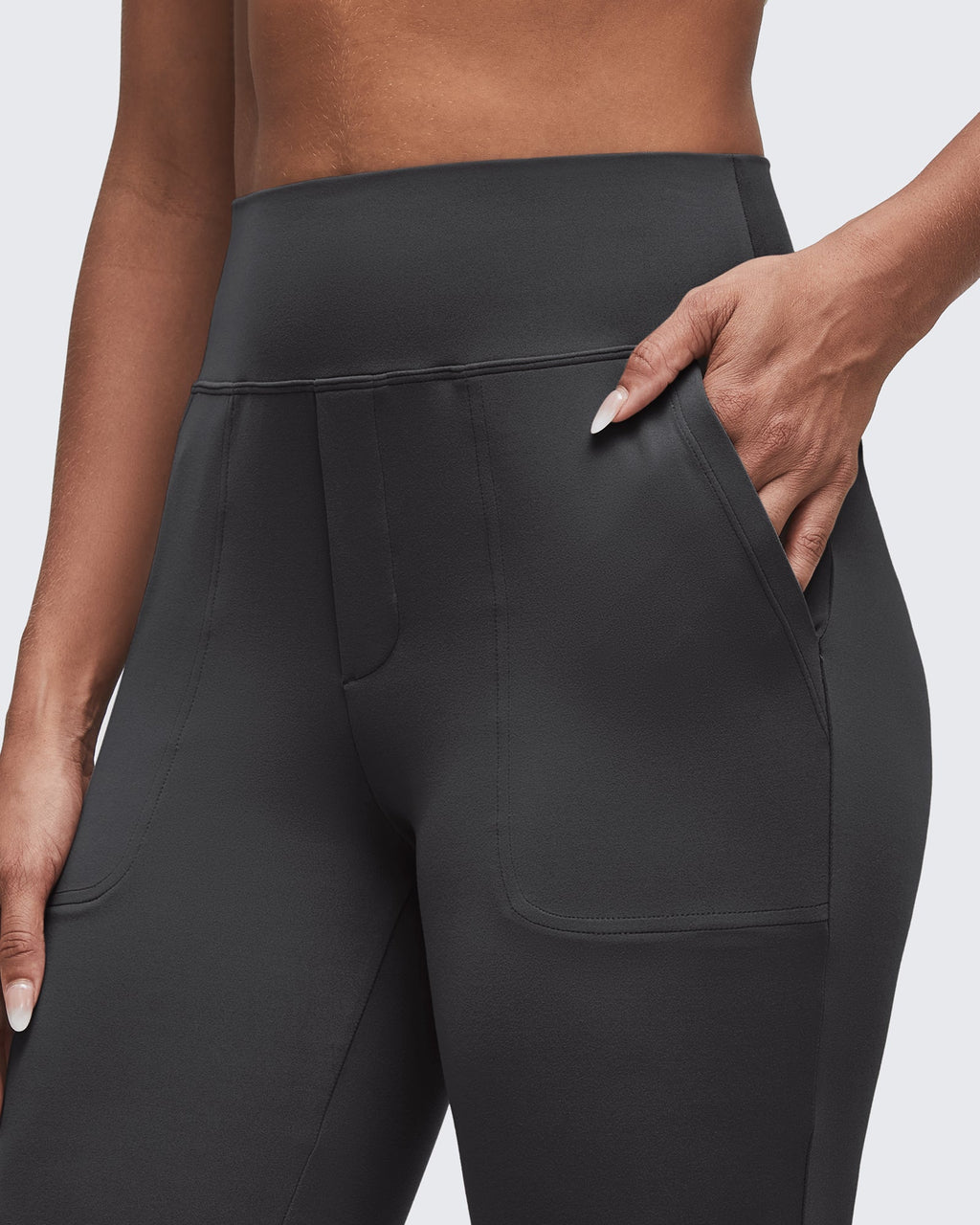 BareFeel High Waisted Pockets Flare Dress Pants