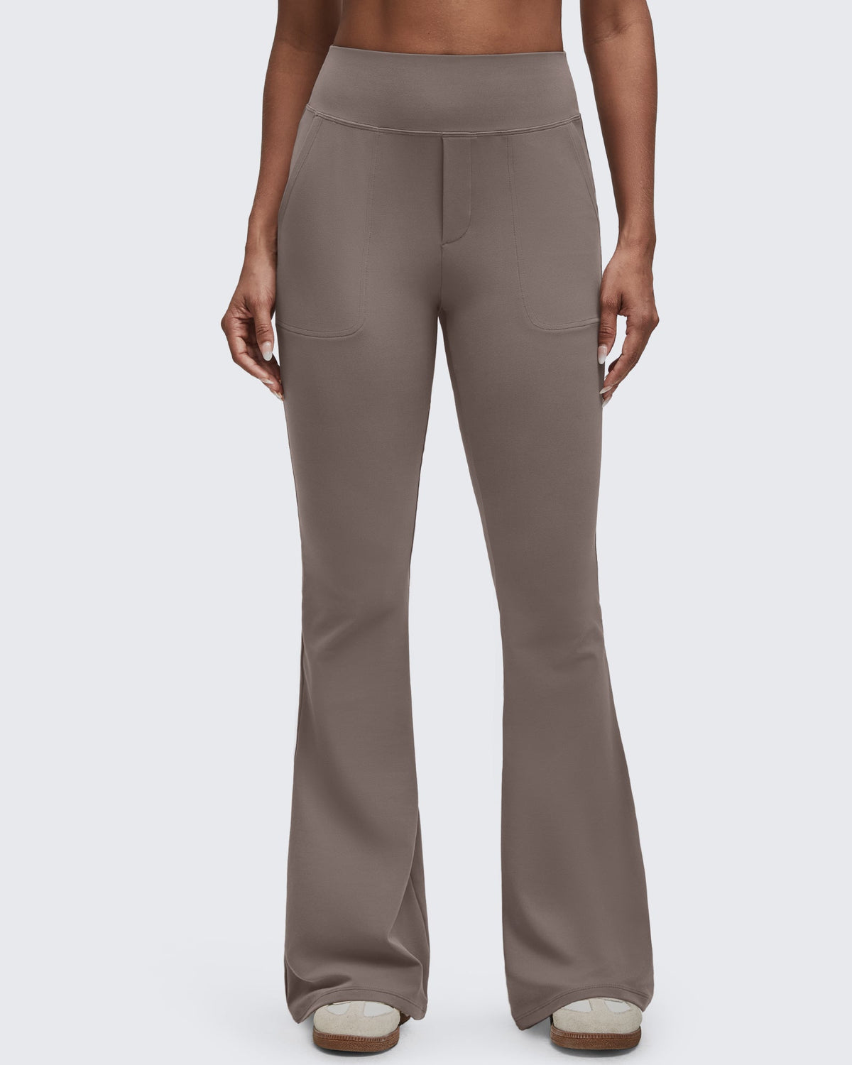 BareFeel High Waisted Pockets Flare Dress Pants