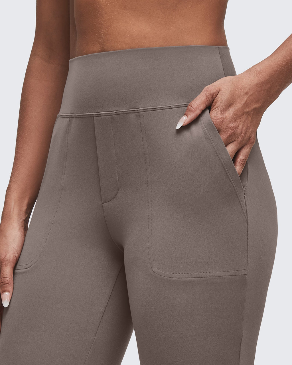 BareFeel High Waisted Pockets Flare Dress Pants
