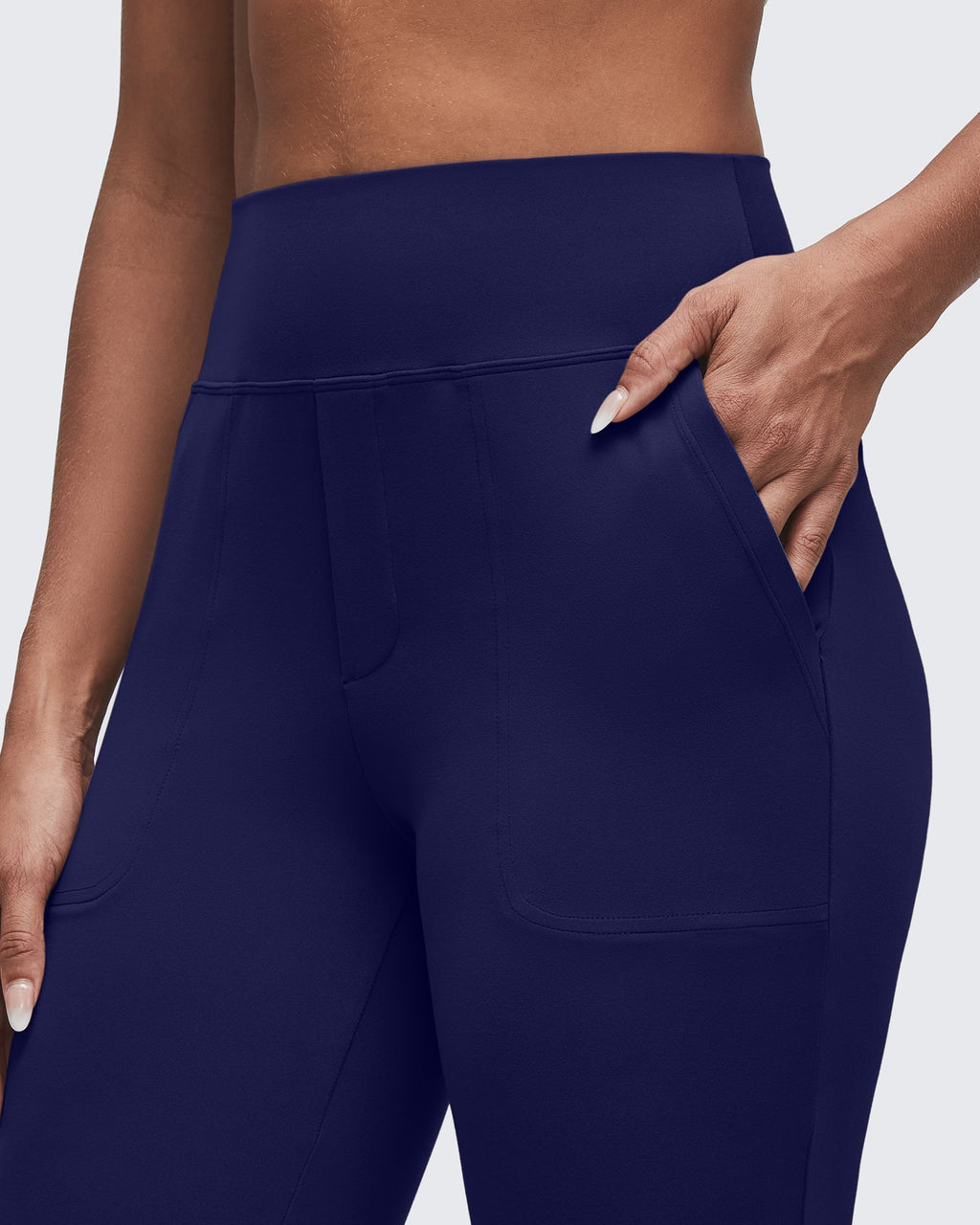 BareFeel High Waisted Pockets Flare Dress Pants