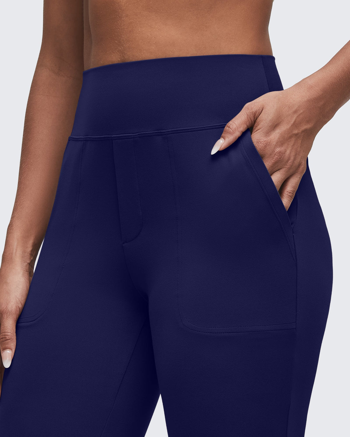 BareFeel High Waisted Pockets Flare Dress Pants