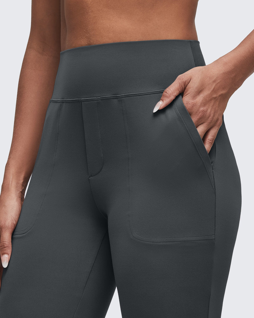 BareFeel High Waisted Pockets Flare Dress Pants
