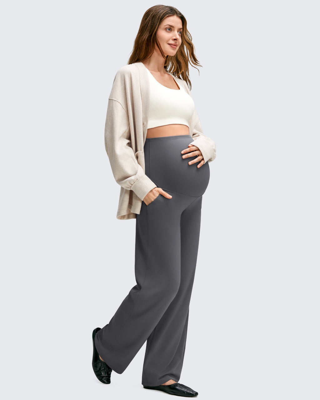 BareFeel Maternity Casual Pockets Wide-Leg Pants