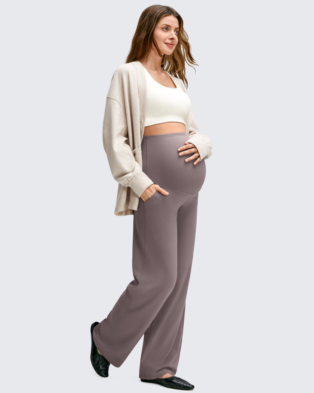 BareFeel Maternity Casual Pockets Wide-Leg Pants
