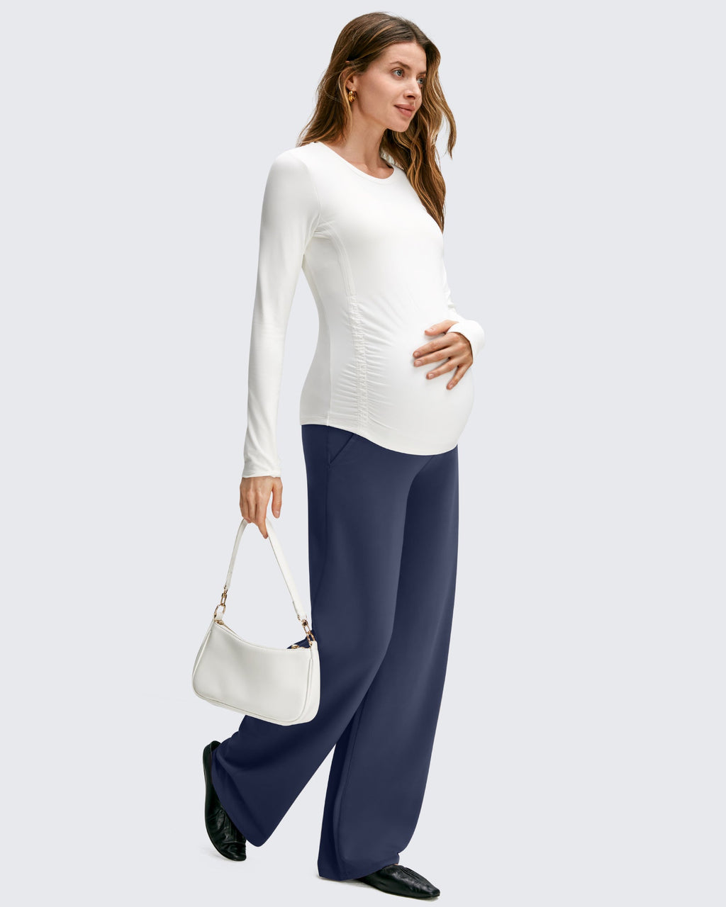 BareFeel Maternity Casual Pockets Wide-Leg Pants