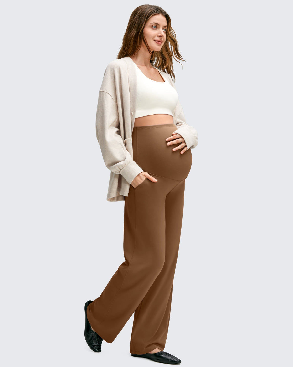 BareFeel Maternity Casual Pockets Wide-Leg Pants