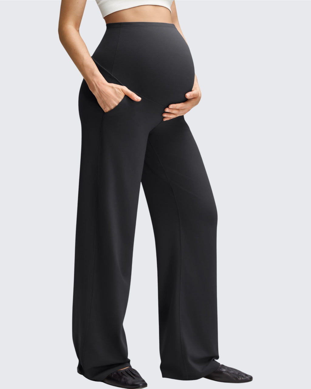 BareFeel Maternity Casual Pockets Wide-Leg Pants