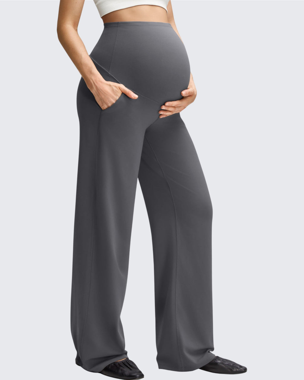 BareFeel Maternity Casual Pockets Wide-Leg Pants