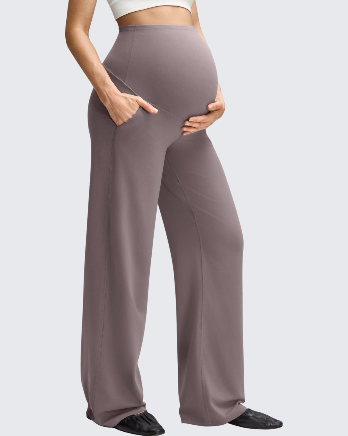 BareFeel Maternity Casual Pockets Wide-Leg Pants