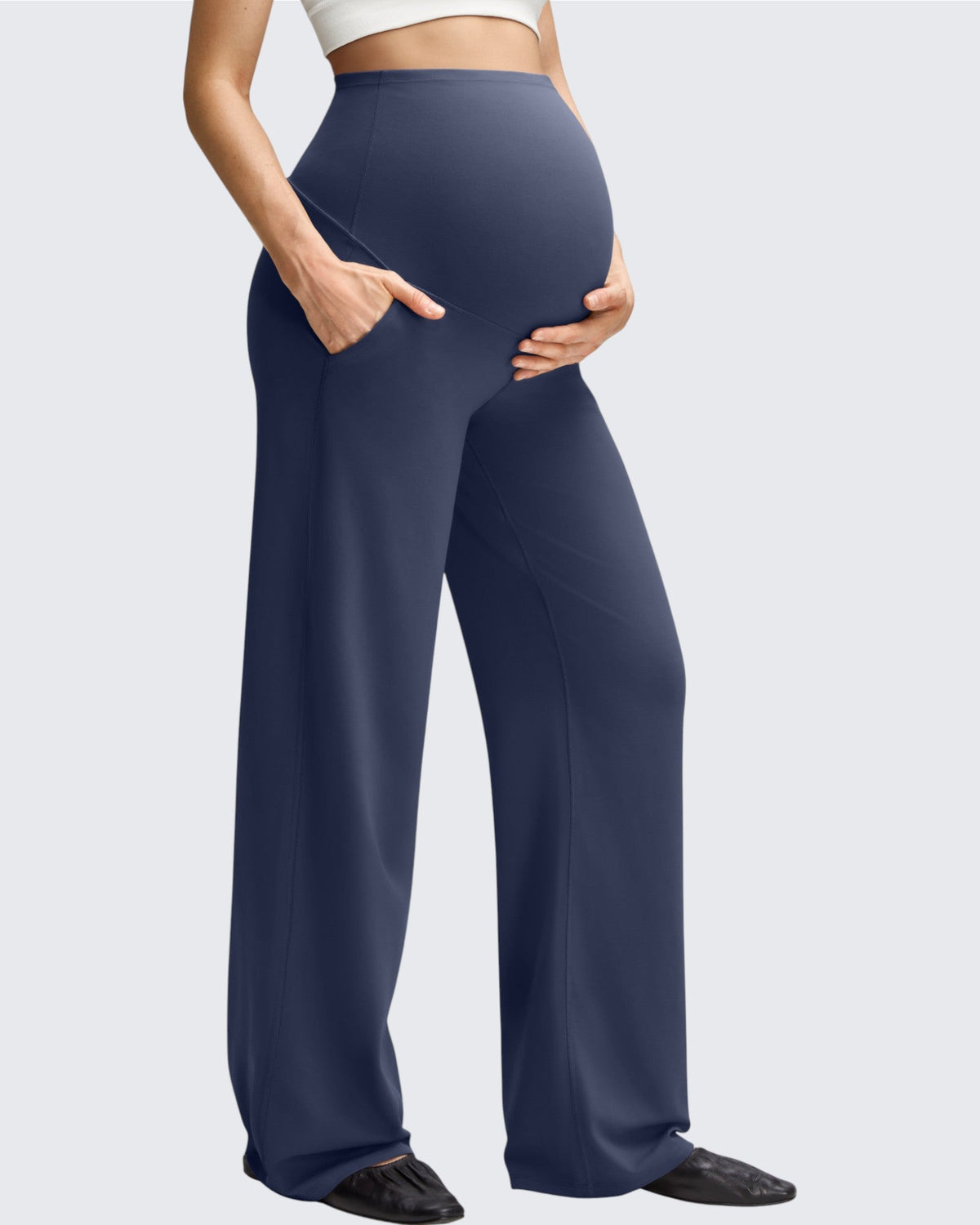 BareFeel Maternity Casual Pockets Wide-Leg Pants