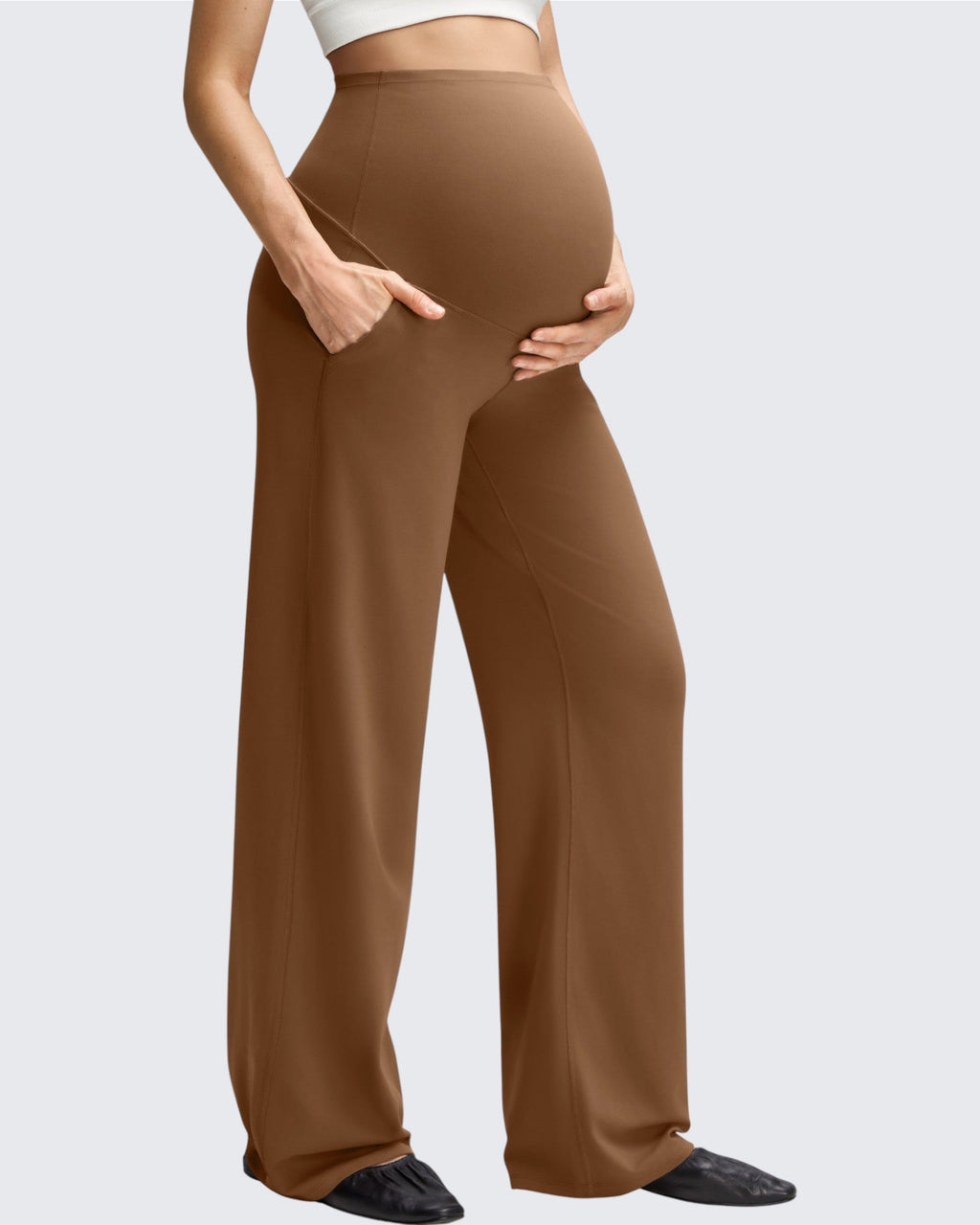 BareFeel Maternity Casual Pockets Wide-Leg Pants