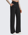 BareFeel Side Pleated V Waist Wide Leg Yoga Pants