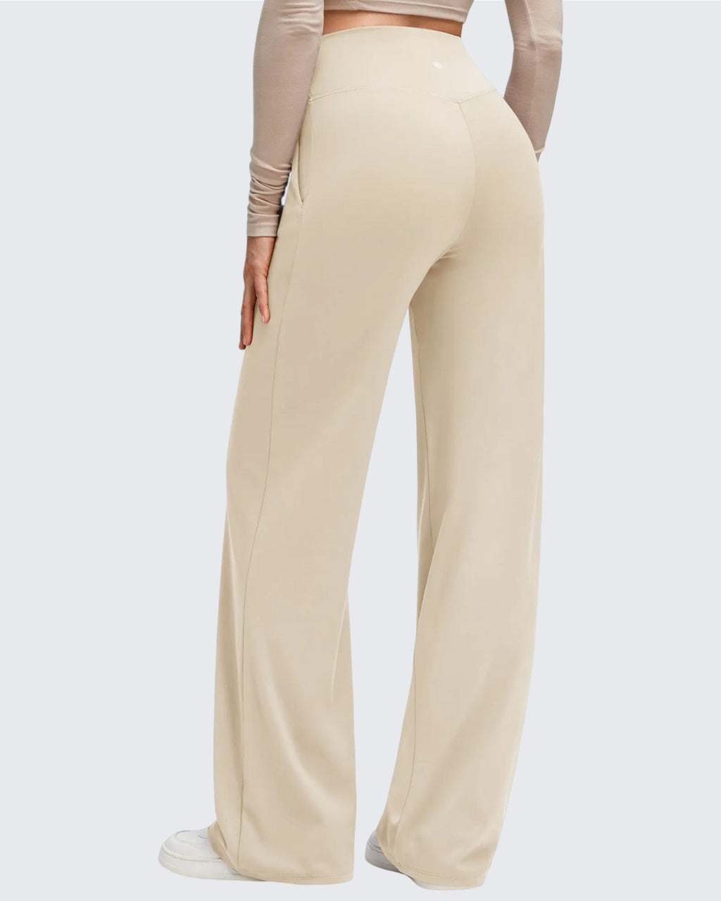 BareFeel Side Pleated V Waist Wide Leg Yoga Pants