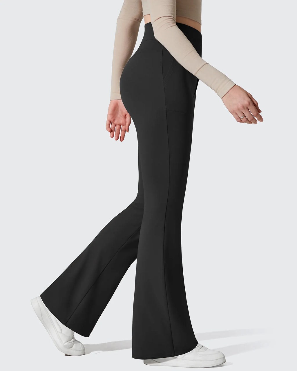 Barefeel Fleece Lined Pockets Flare Yoga Pants