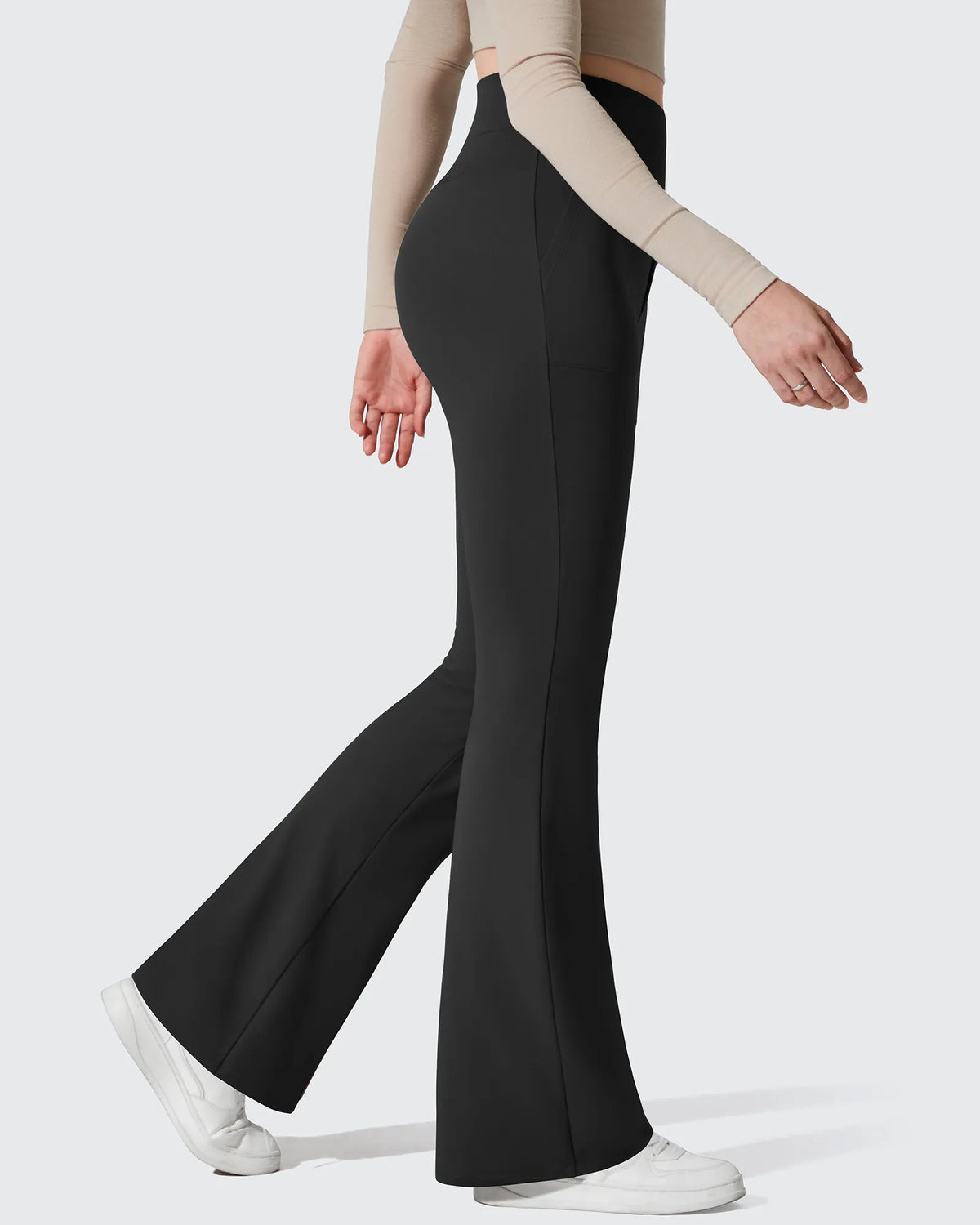 Barefeel Fleece Lined Pockets Flare Yoga Pants