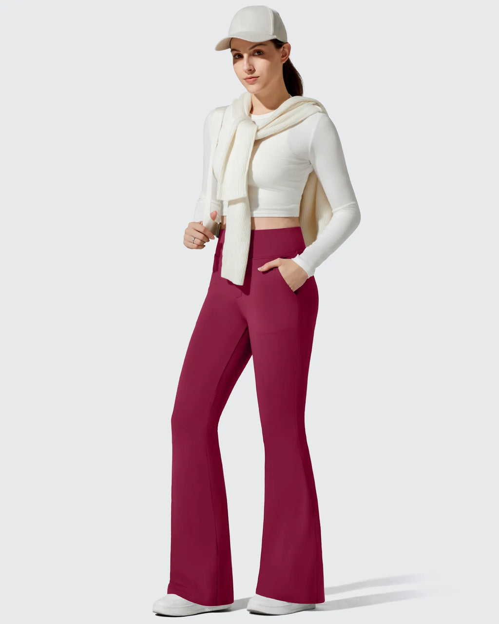 Barefeel Fleece Lined Pockets Flare Yoga Pants