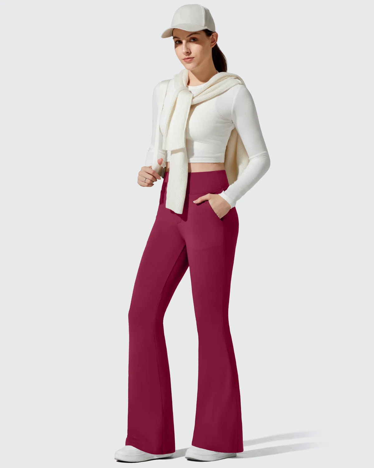 Barefeel Fleece Lined Pockets Flare Yoga Pants
