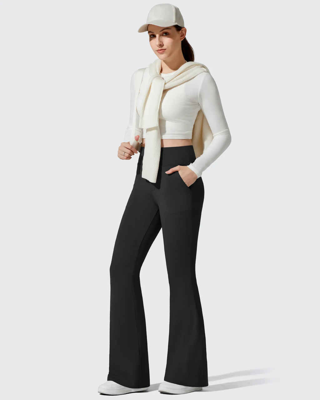 Barefeel Fleece Lined Pockets Flare Yoga Pants
