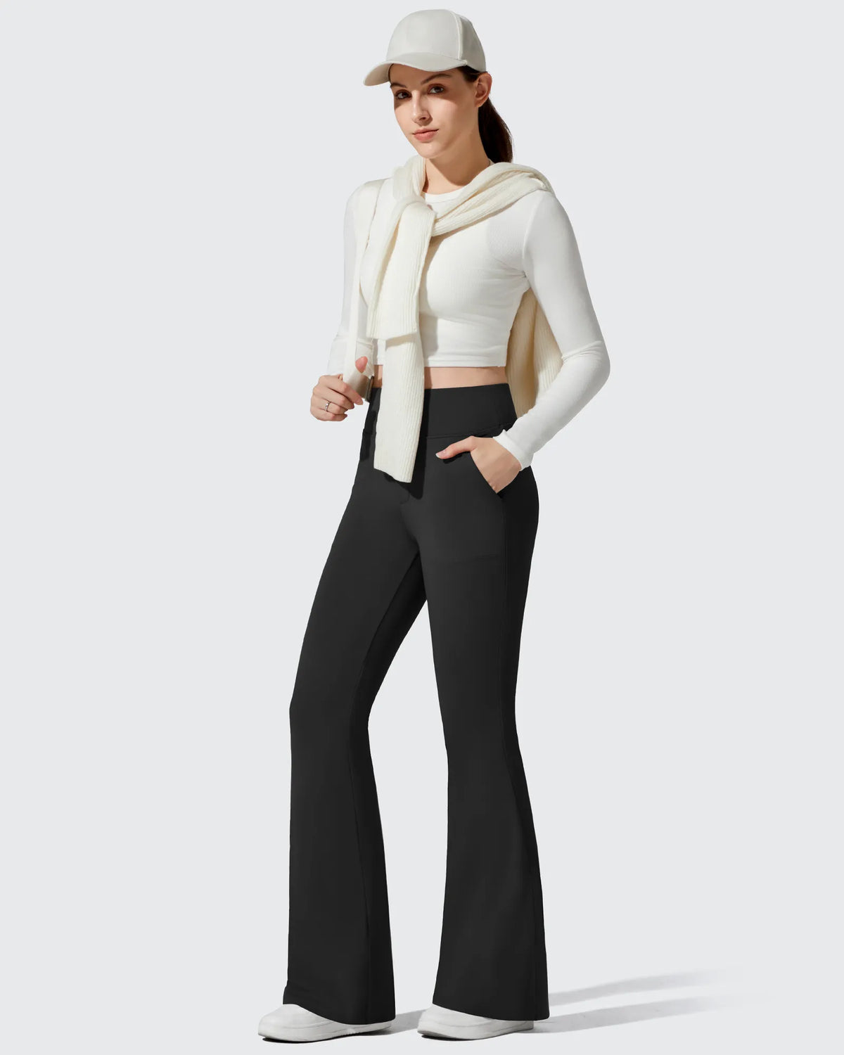 Barefeel Fleece Lined Pockets Flare Yoga Pants