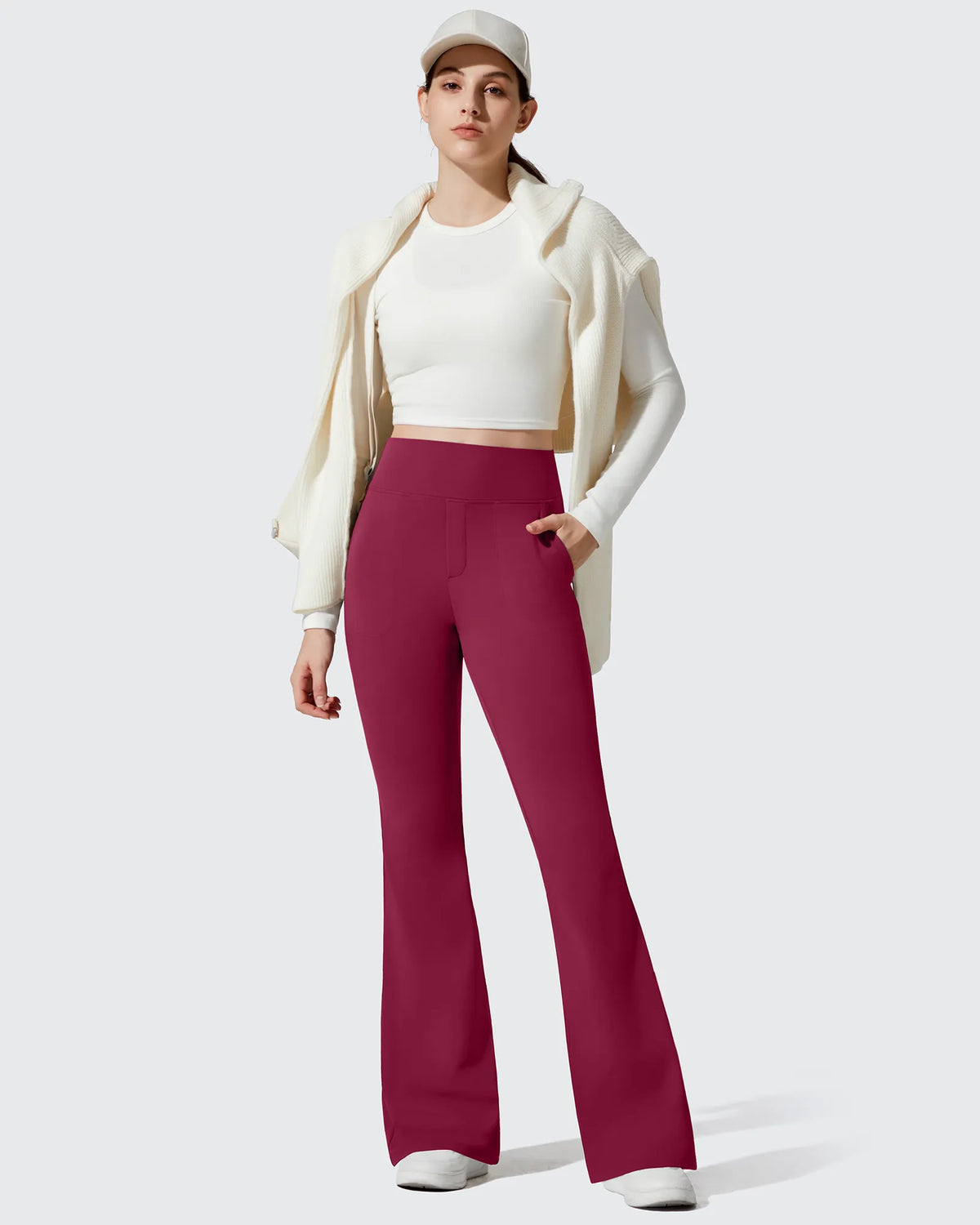 Barefeel Fleece Lined Pockets Flare Yoga Pants