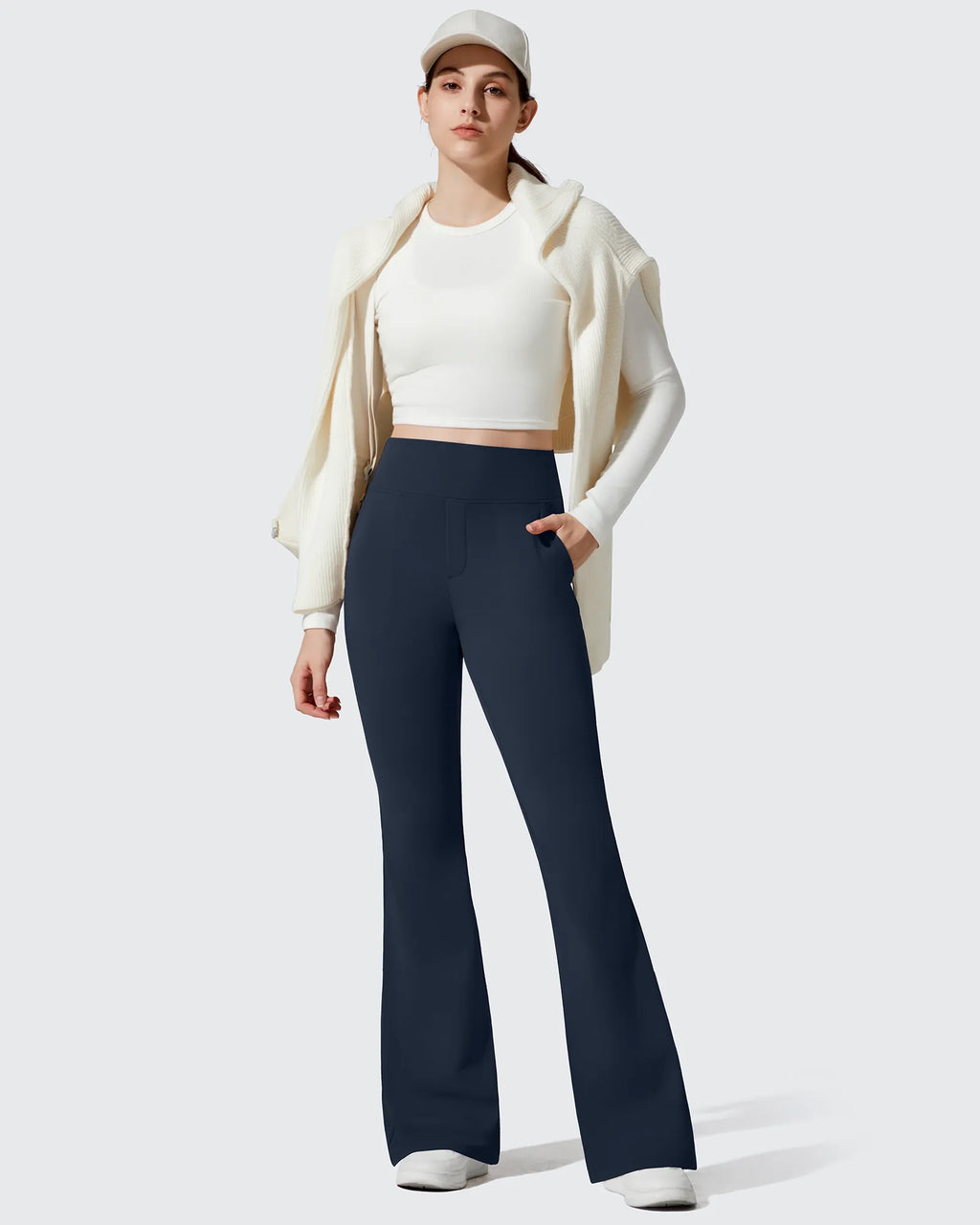 Barefeel Fleece Lined Pockets Flare Yoga Pants
