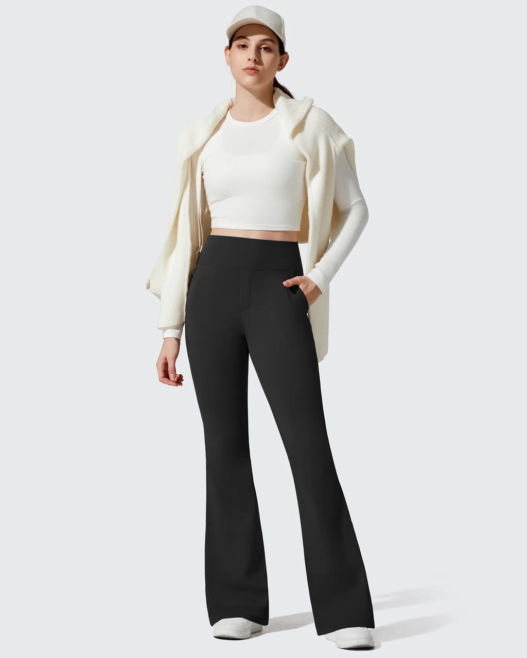 Barefeel Fleece Lined Pockets Flare Yoga Pants