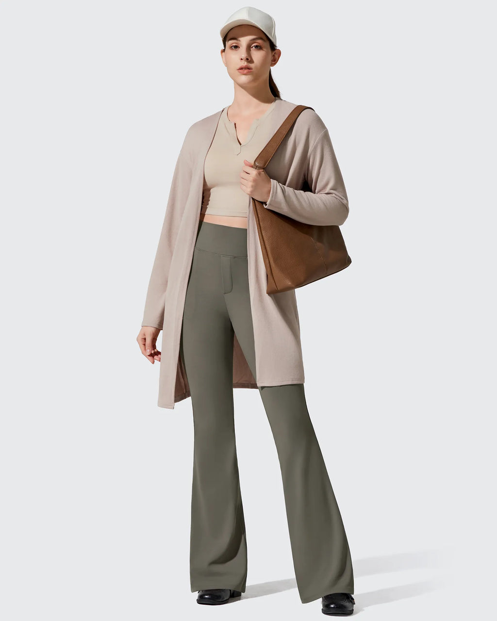 Barefeel Fleece Lined Pockets Flare Yoga Pants