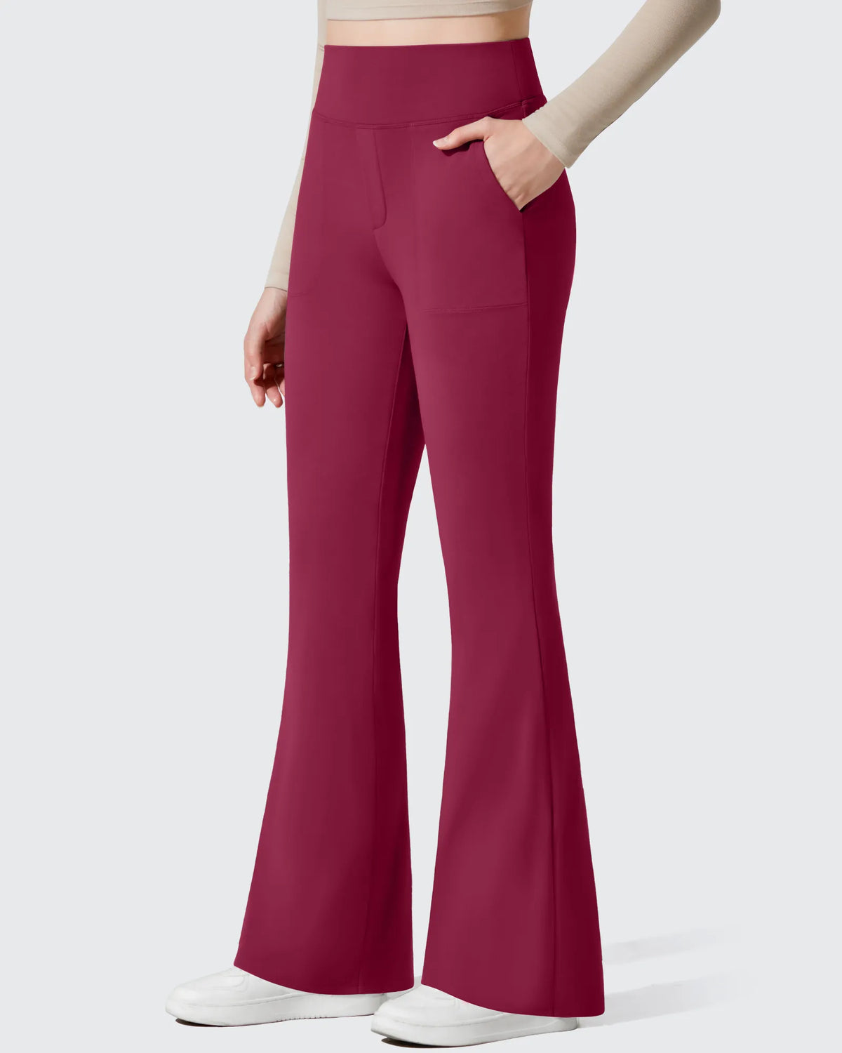 Barefeel Fleece Lined Pockets Flare Yoga Pants