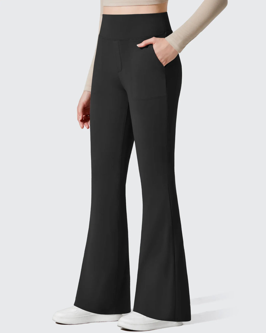Barefeel Fleece Lined Pockets Flare Yoga Pants