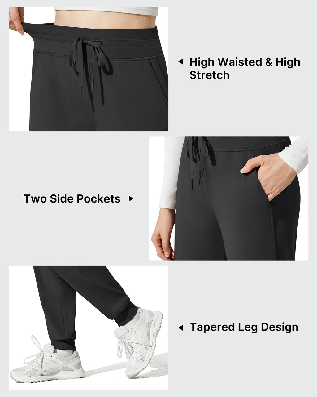Barefeel Fleece Lined Tapered Leg Drawstring Joggers