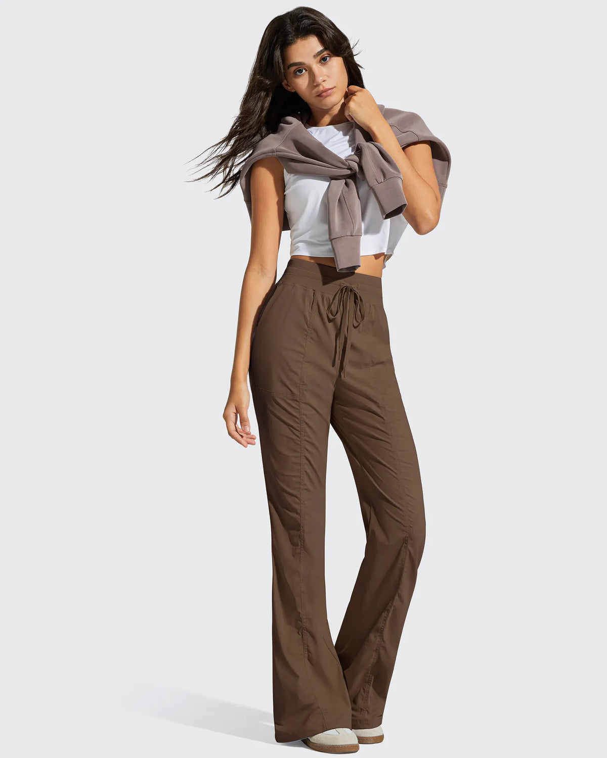 Breezeline Flare Pockets High Waist Drawstring Leggings