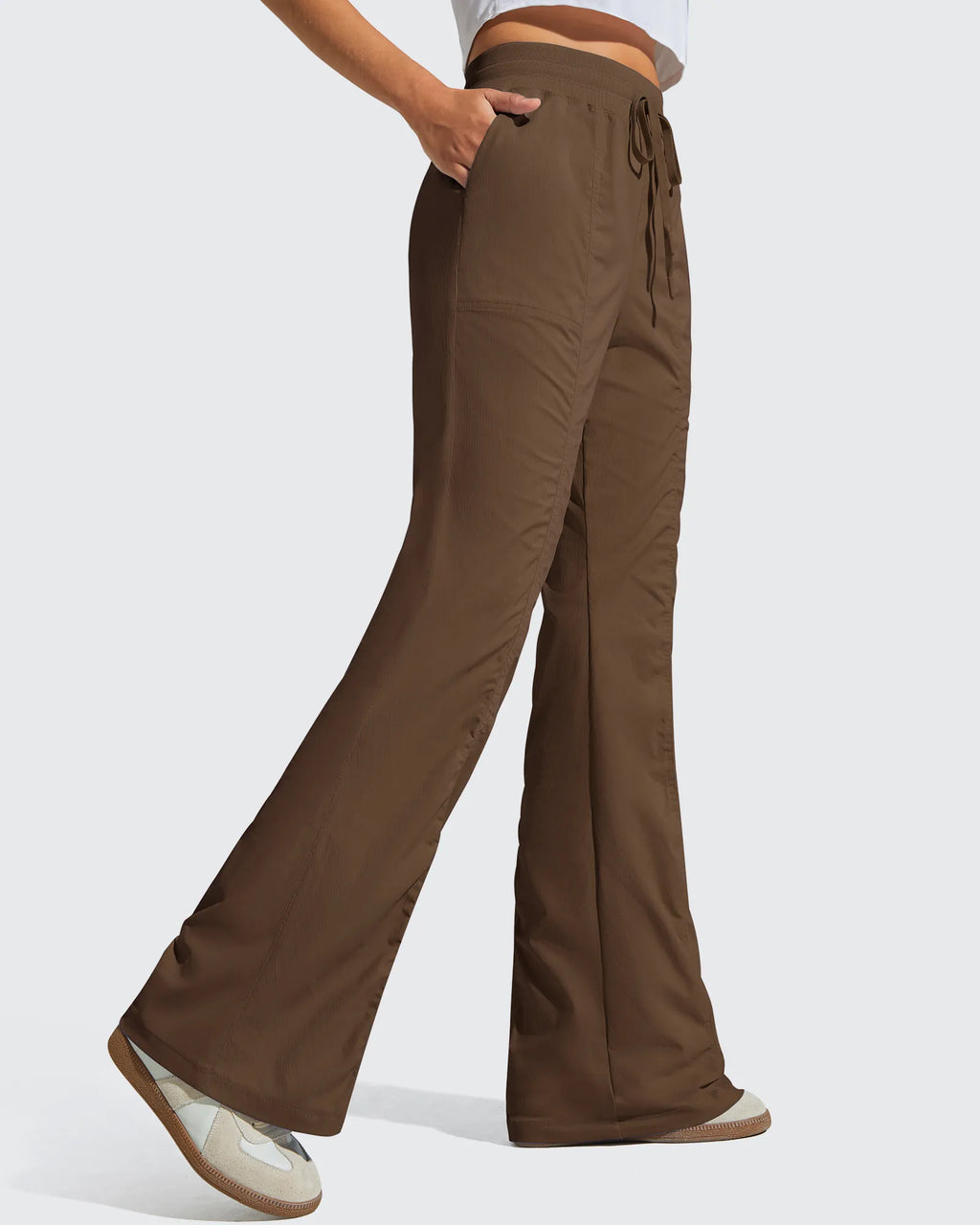 Breezeline Flare Pockets High Waist Drawstring Leggings