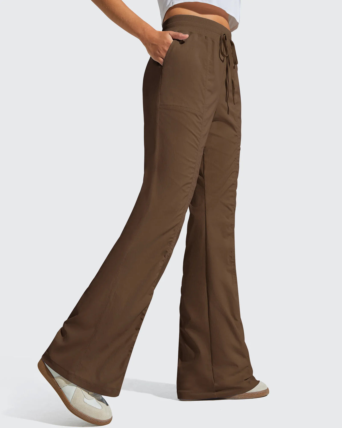 Breezeline Flare Pockets High Waist Drawstring Leggings