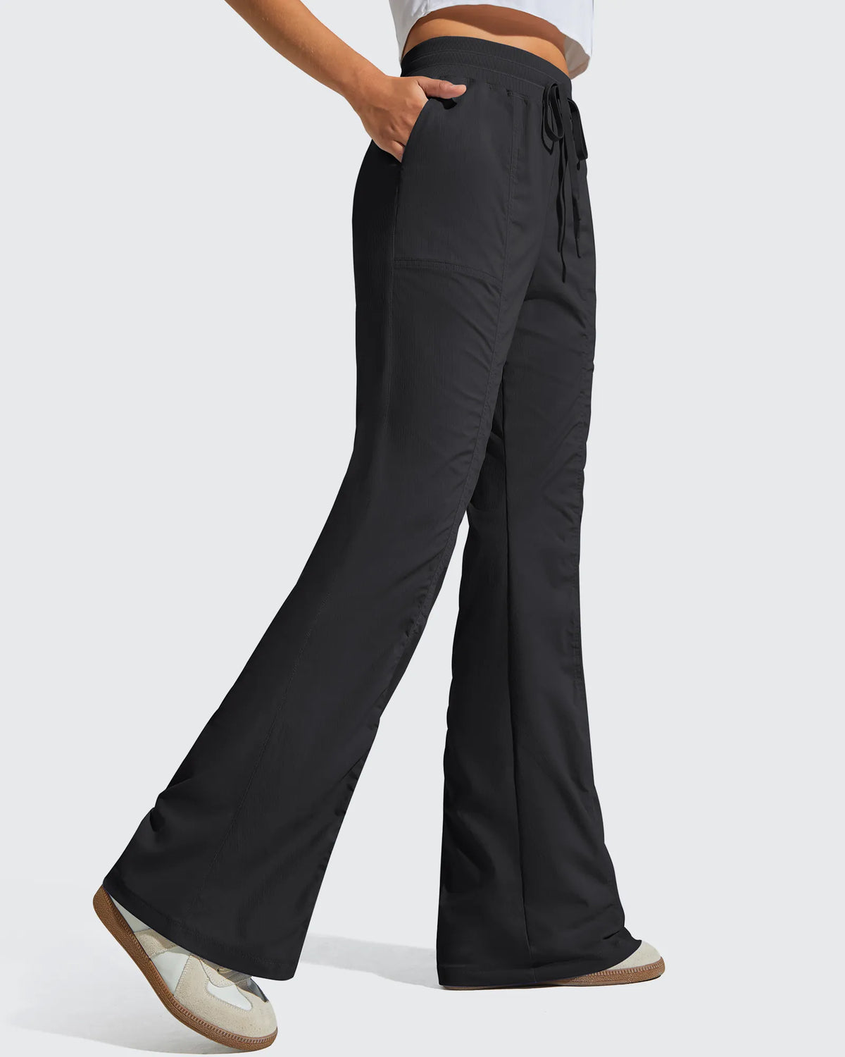 Breezeline Flare Pockets High Waist Drawstring Leggings