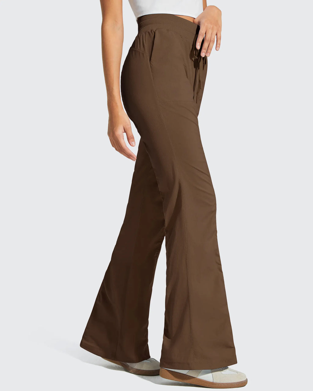 Breezeline Flare Pockets High Waist Drawstring Leggings