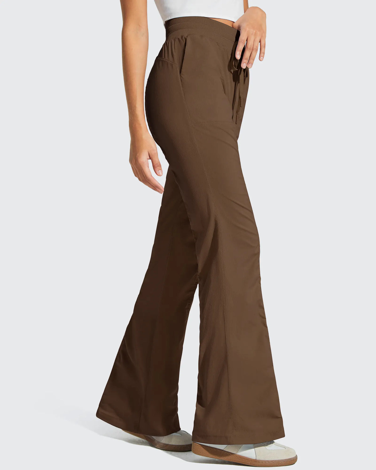 Breezeline Flare Pockets High Waist Drawstring Leggings
