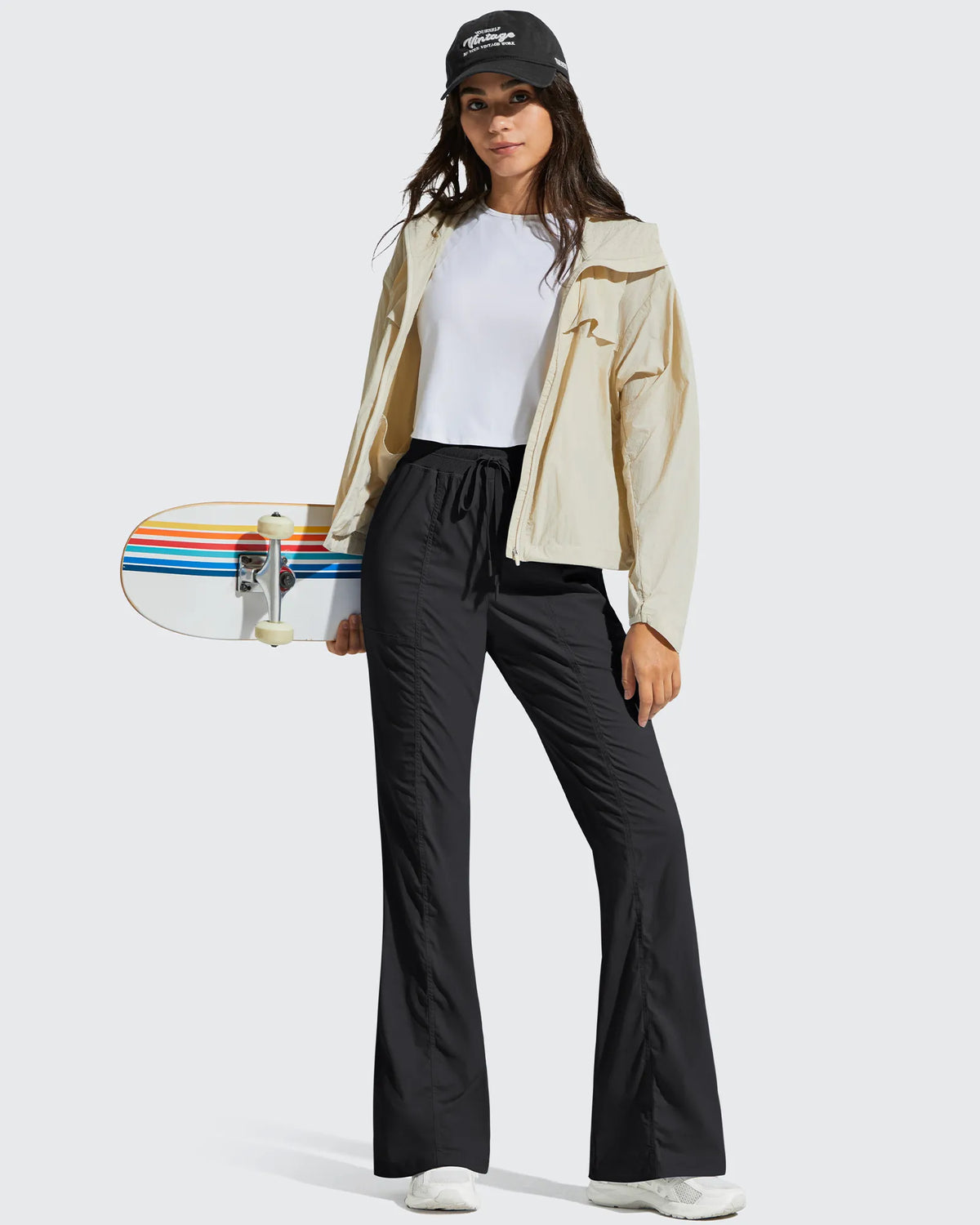 Breezeline Flare Pockets High Waist Drawstring Leggings