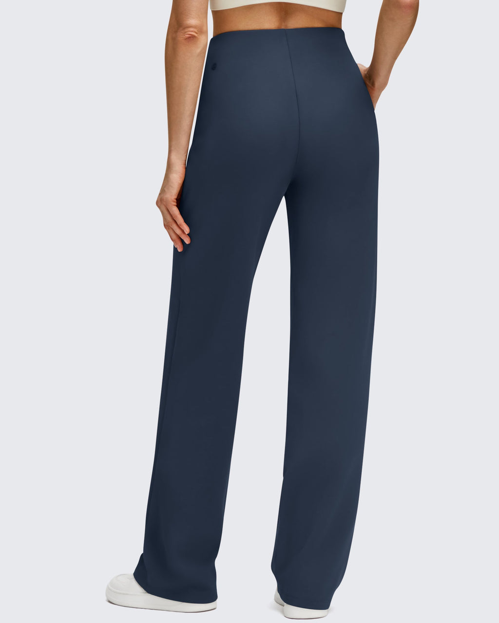 Business Front Pleats Wide Leg Fleece Lined Pants