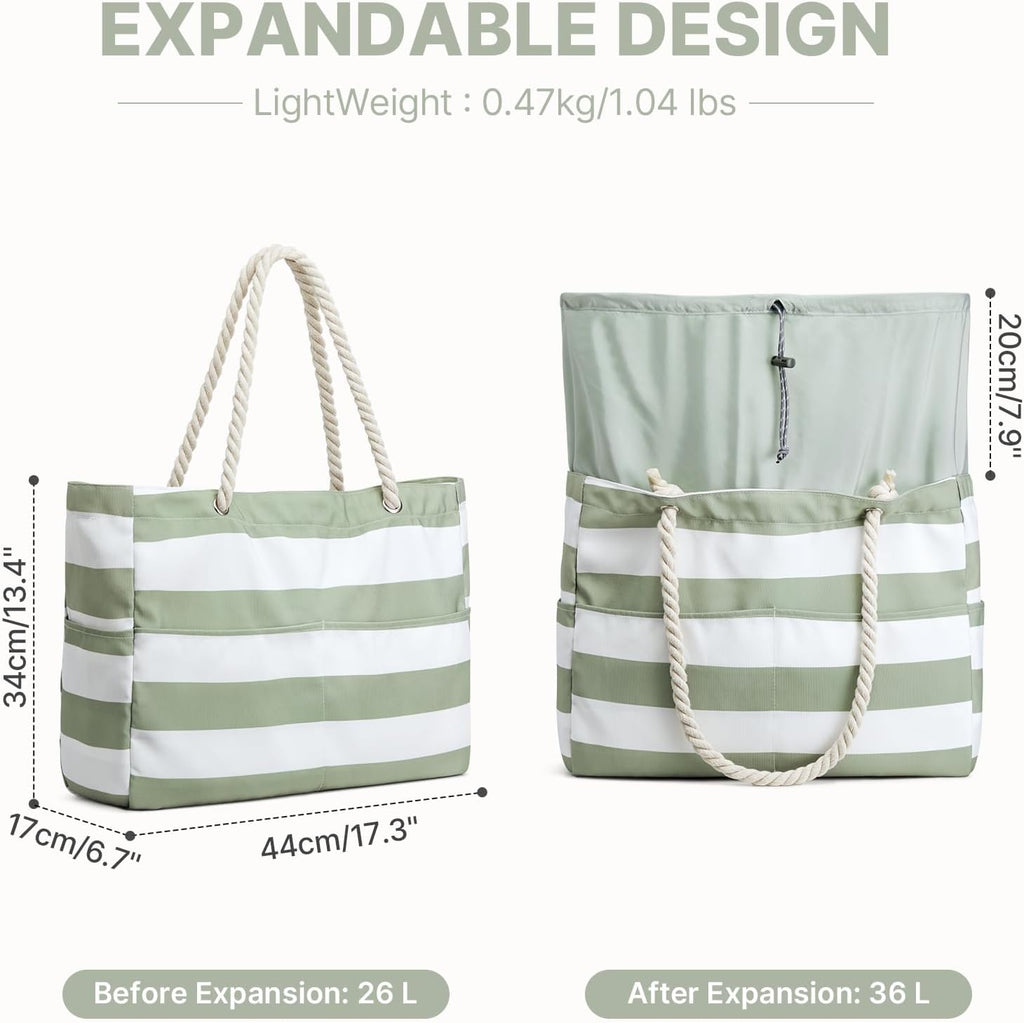 Canvas Waterproof Sandproof Large Beach Tote Bags