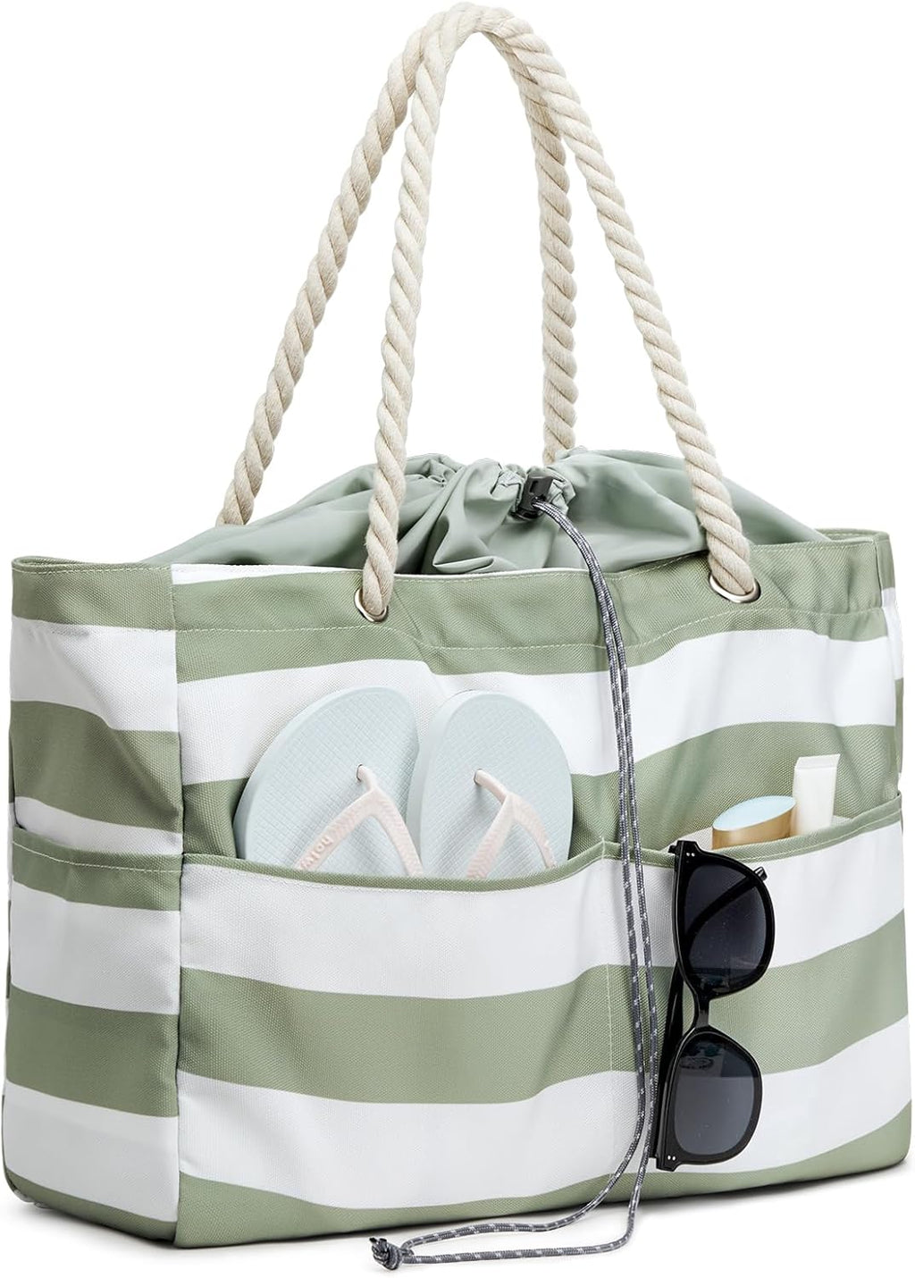 Canvas Waterproof Sandproof Large Beach Tote Bags