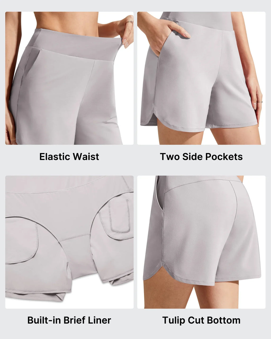 Chillwhisp Built-in Brief Liner High Waist Athletic Shorts
