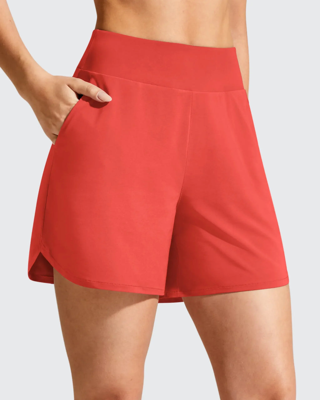 Chillwhisp Built-in Brief Liner High Waist Athletic Shorts