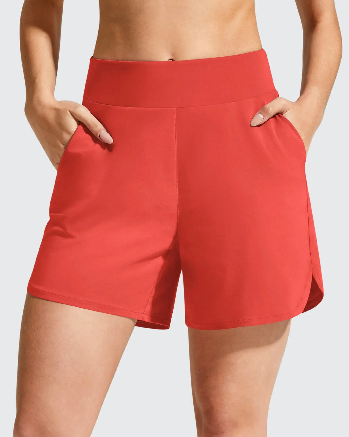 Chillwhisp Built-in Brief Liner High Waist Athletic Shorts