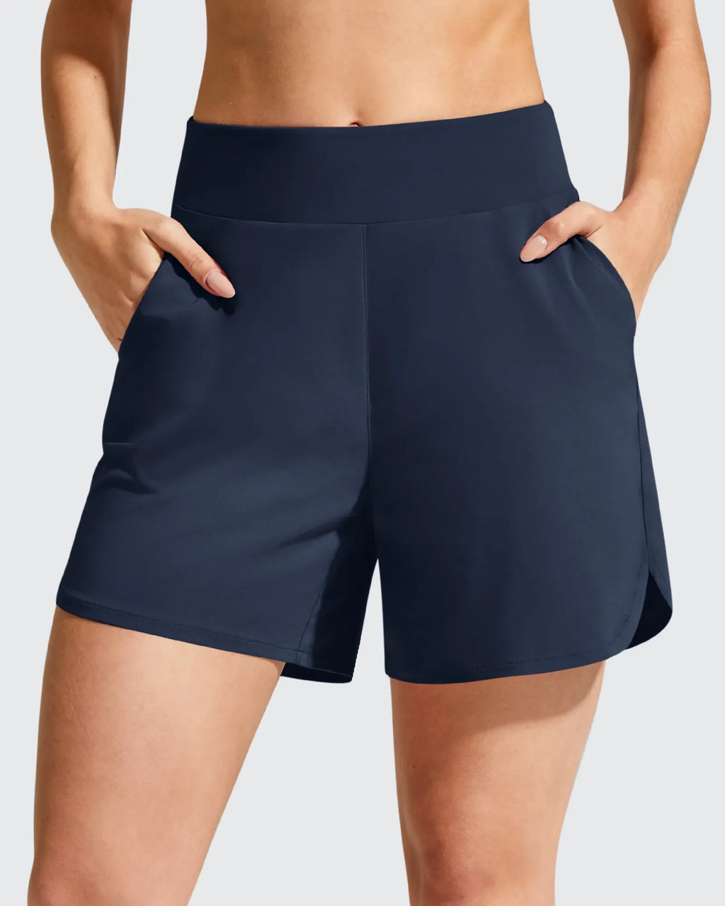 Chillwhisp Built-in Brief Liner High Waist Athletic Shorts