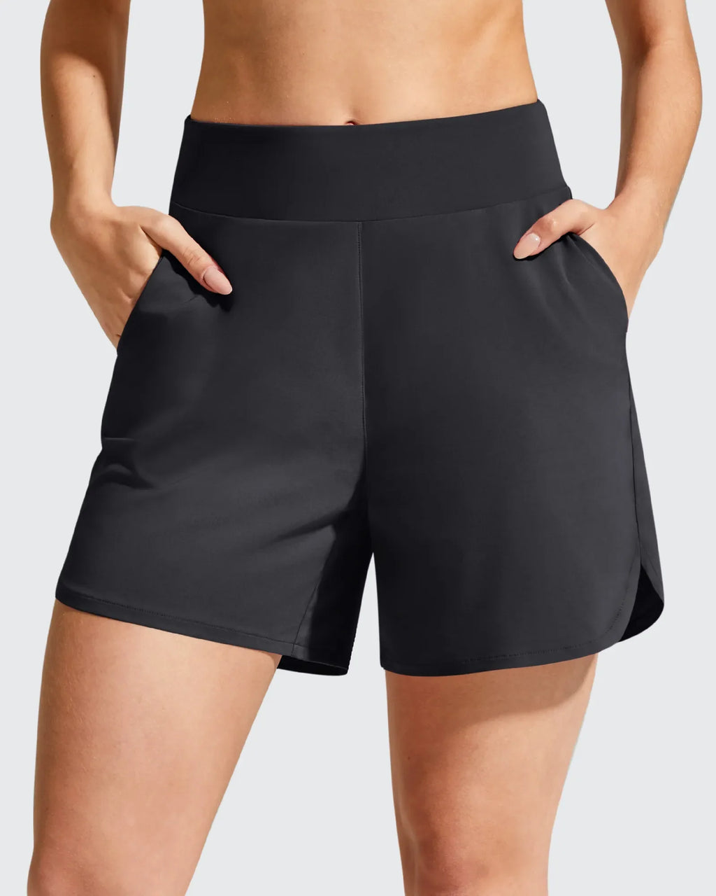 Chillwhisp Built-in Brief Liner High Waist Athletic Shorts