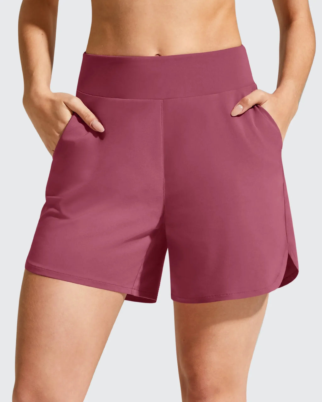 Chillwhisp Built-in Brief Liner High Waist Athletic Shorts