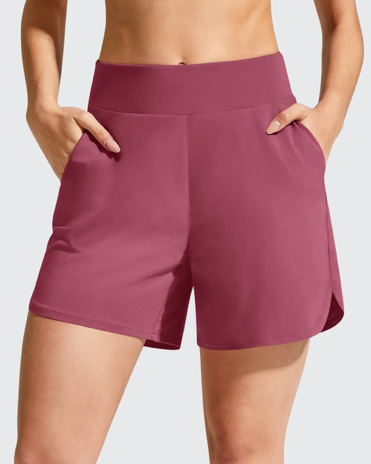 Chillwhisp Built-in Brief Liner High Waist Athletic Shorts