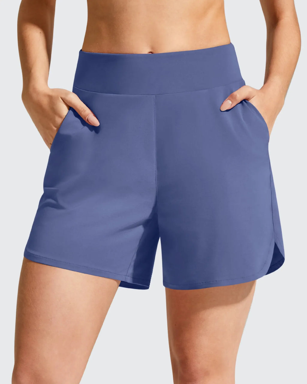 Chillwhisp Built-in Brief Liner High Waist Athletic Shorts